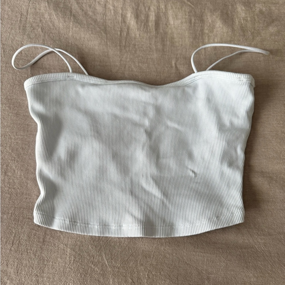 ALO Yoga White Ribbed Camisole
